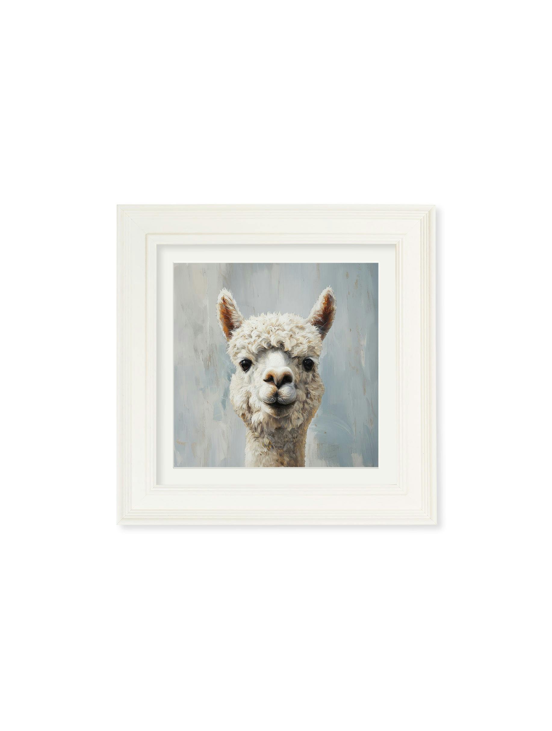 Rackhams Cream The Goofy Alpaca - Hurstwood Square Frame - The Goofy Alpaca - 44 X 44 Cm