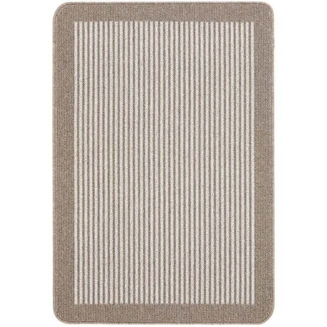 The Rugs Beige Washable Striped Mat And Runner - 67X100 Cm