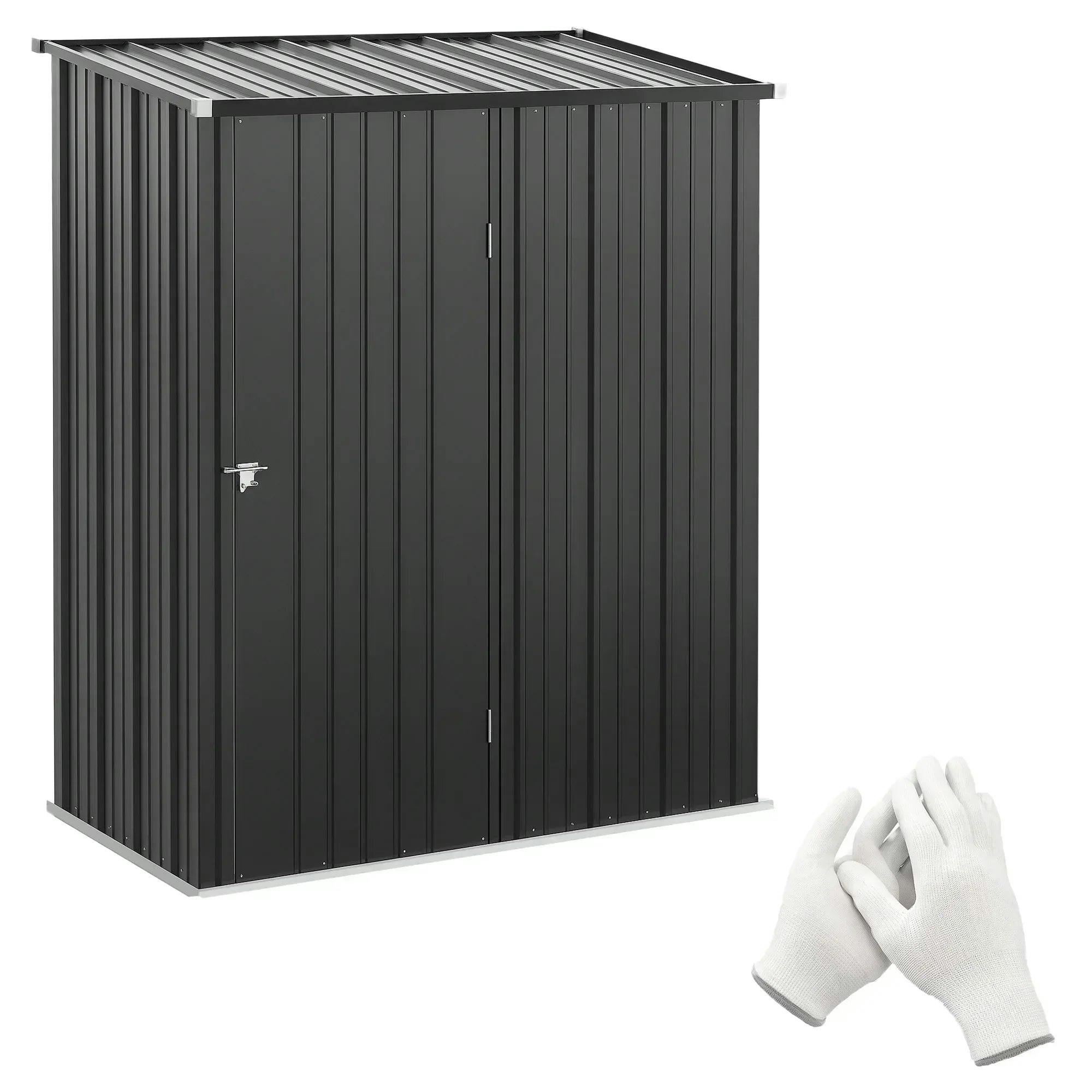Outsunny Unisex Black Outdoor Storage Shed W/ Lockable Door For Garden In - Image 7