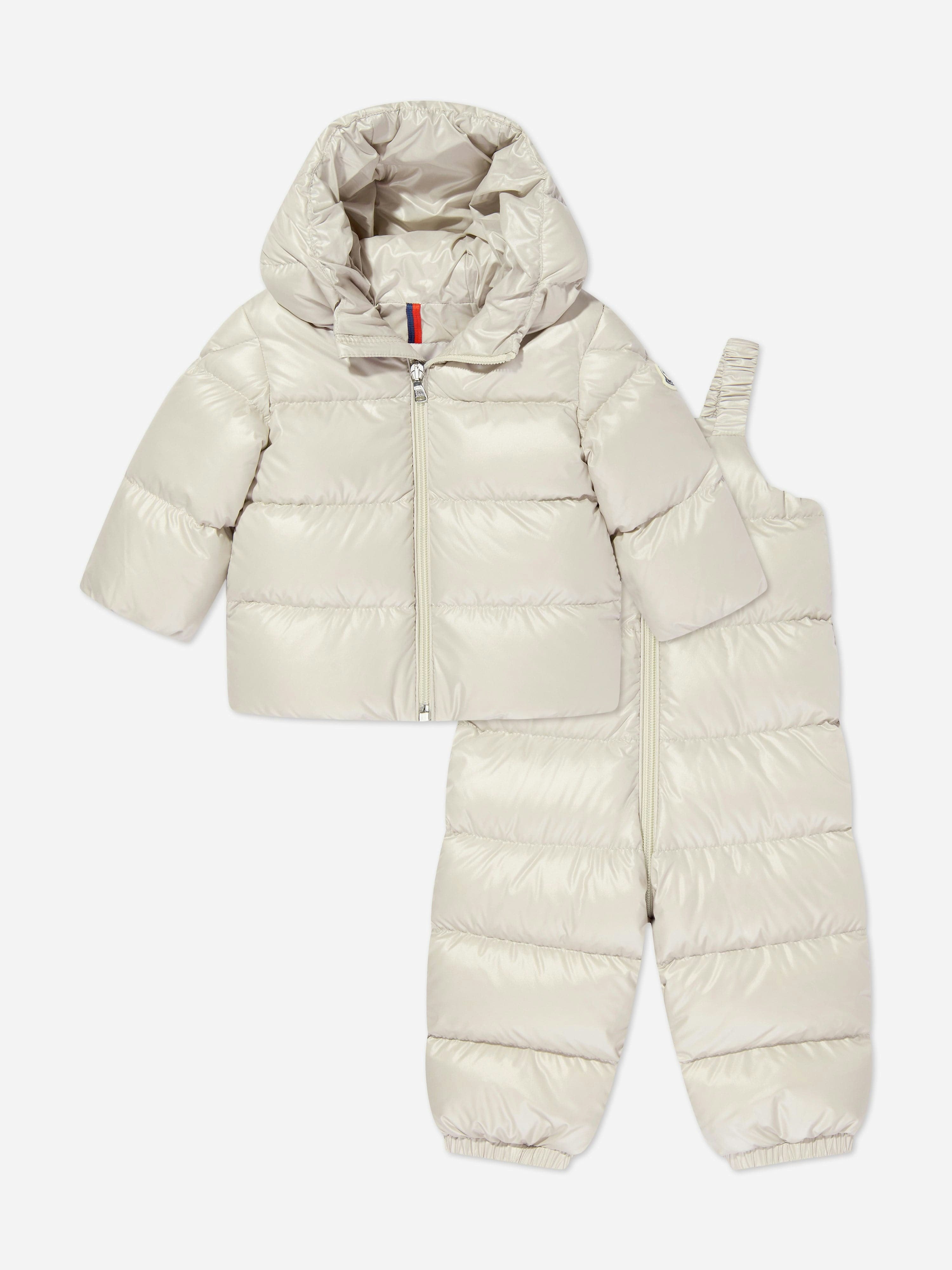 Moncler Enfant Beige Baby Down Padded Snowsuit In - 9 - 12 Mths