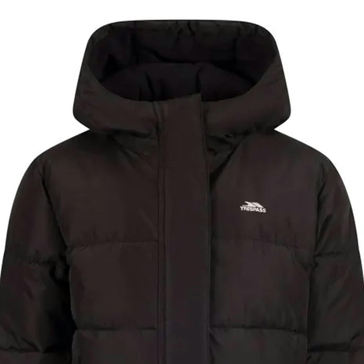 Trespass Black Kids Northridge Long Length Padded Jacket - 11-12 Years - 100% Mixed