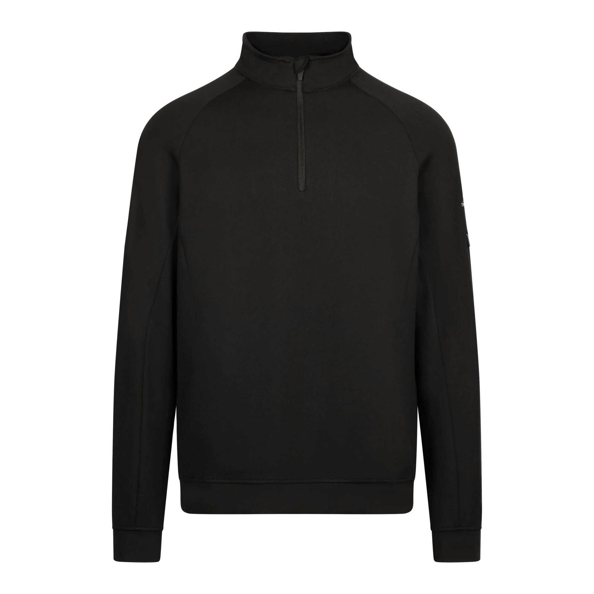 Trespass Men's Black Zakery Half Zip Sweatshirt - Xl