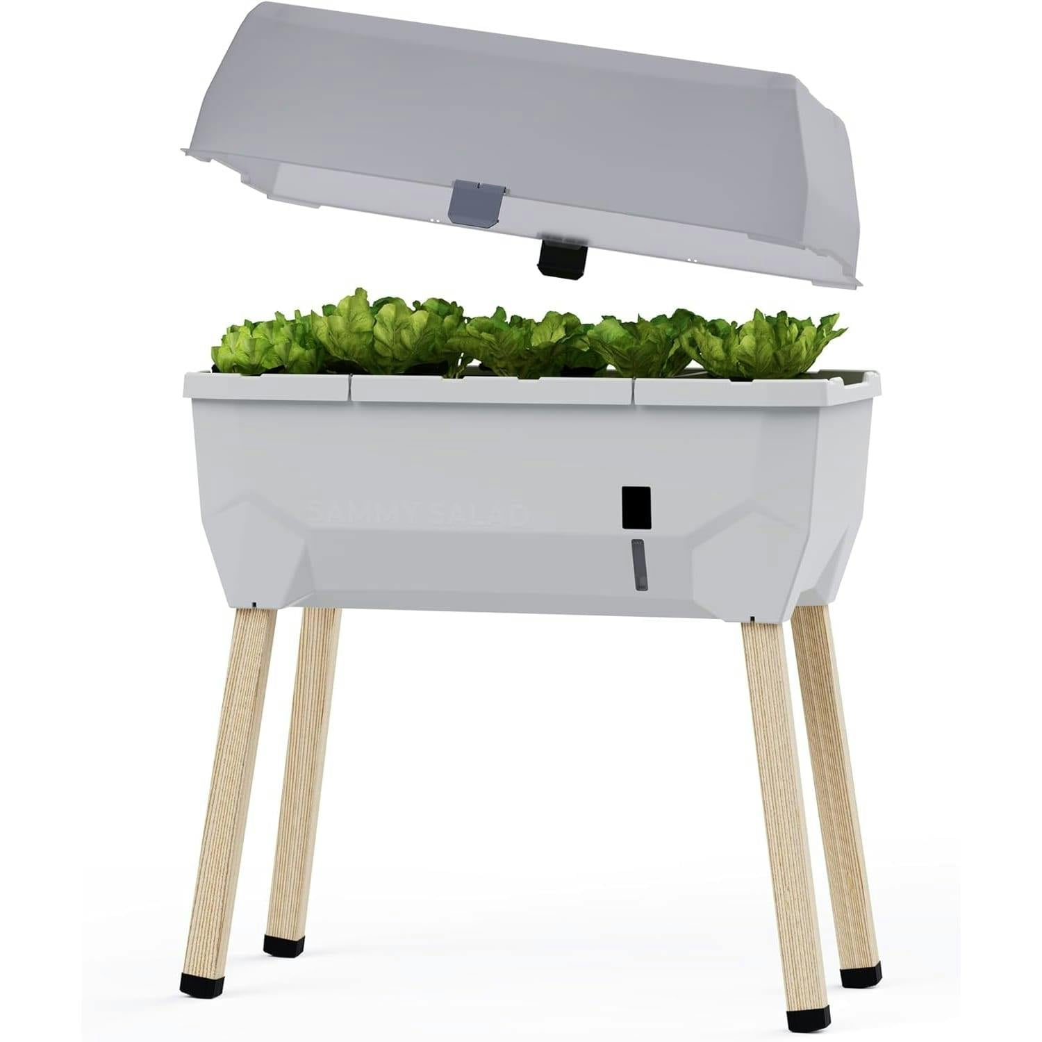 Gusta Garden Light/Grey Sammy Salad Raised Bed For Salad Growing - With Lid