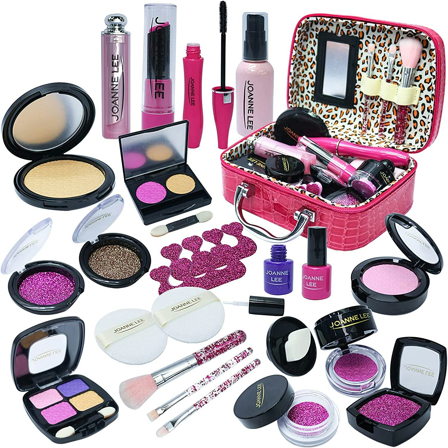 Deao Toys Pink Makeup Toy Set 23 Pieces Safe Non-Toxic Pretend Cosmetic Beauty Set - 3+