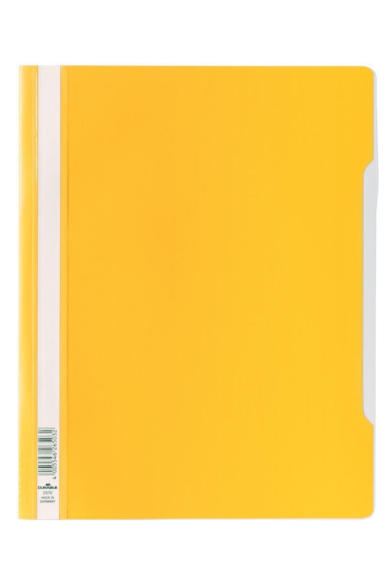 Rackhams Yellow Clear View Project Folder Document Report File | 50 Pack | A4