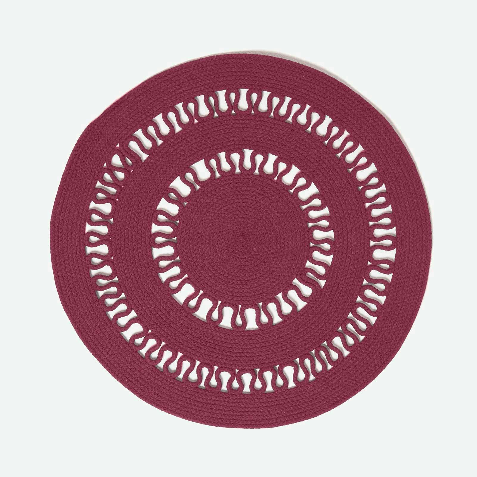 Homescapes Crochet Braided Rug - Plum - 70 Cm Round