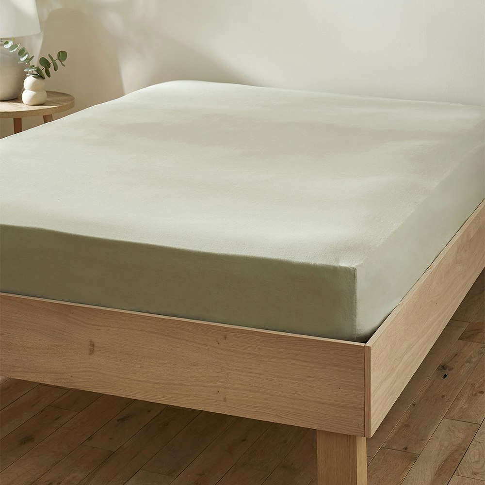 Martex Blue/Green/Pink Touch Of Linen Fitted Sheet - King - Honeydew