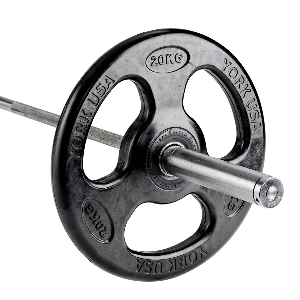 York Barbell Iso-Grip Rubber Olympic Weight Plate 1 X 20Kg