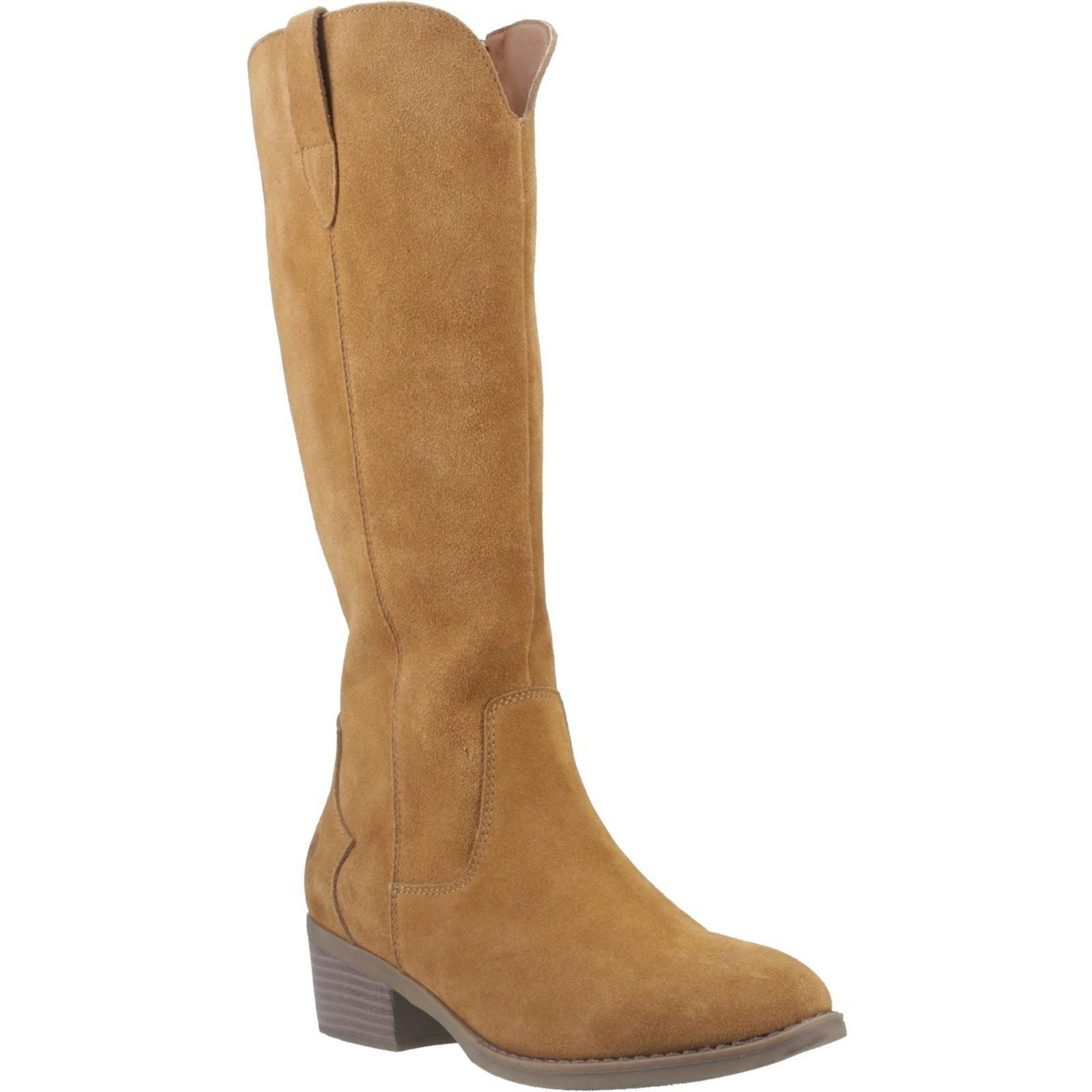 Hush Puppies Women's Isabella Suede Tan Heeled Knee High Boots - Size 3