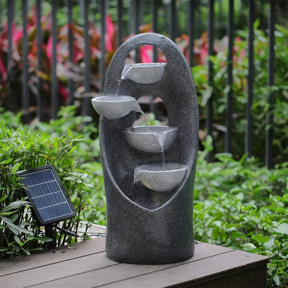 Rackhams Grey/Light/Dark 68Cm H 4-Tier Cascading Garden Water Feature Water Fountain