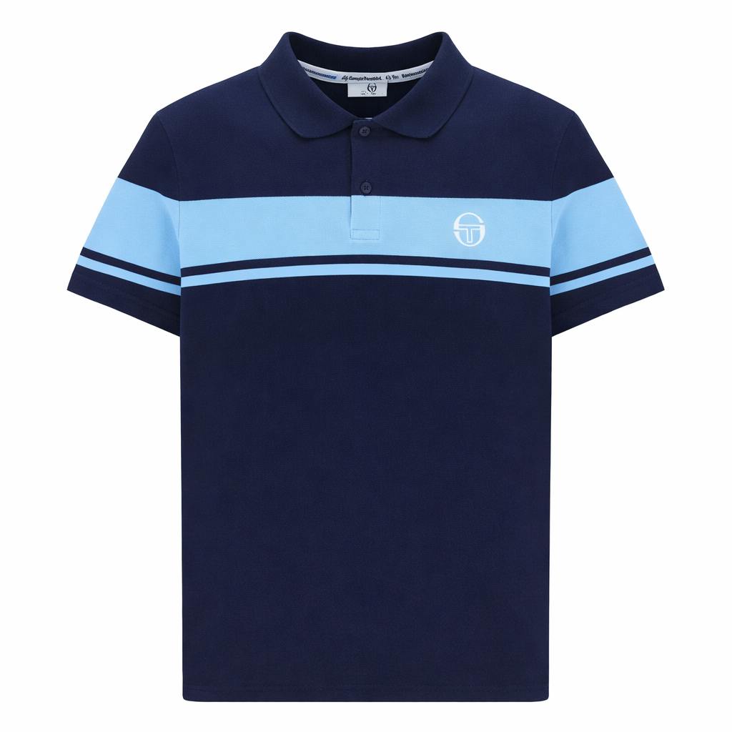 Sergio Tacchini Blue Young Line Polo Shirt Maritime /Baltic Sea - M