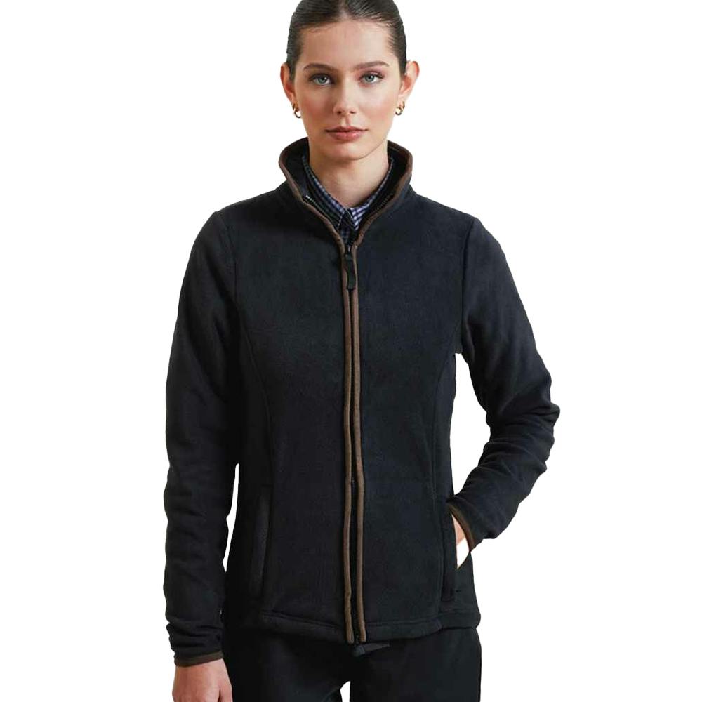 Premier Women's Black Artisan Contrast Trim Fleece Jacket In | Size: Medium - Image 3