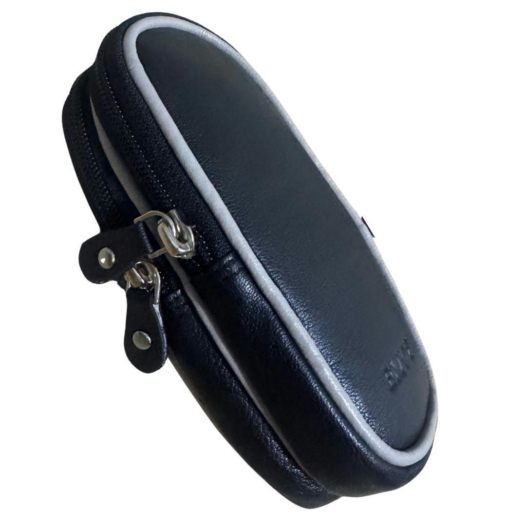 Love Emvy Unisex Black/Grey Soft Leather Double Glasses Case