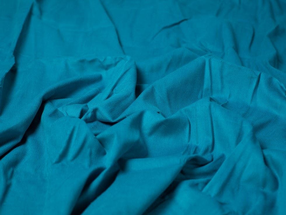 Minerva Green Core Range 21 Wale Cotton Needlecord Fabric - Plain Design Dressmaking Fabric, 140 Cm / 56" Wide - Per Metre - Teal