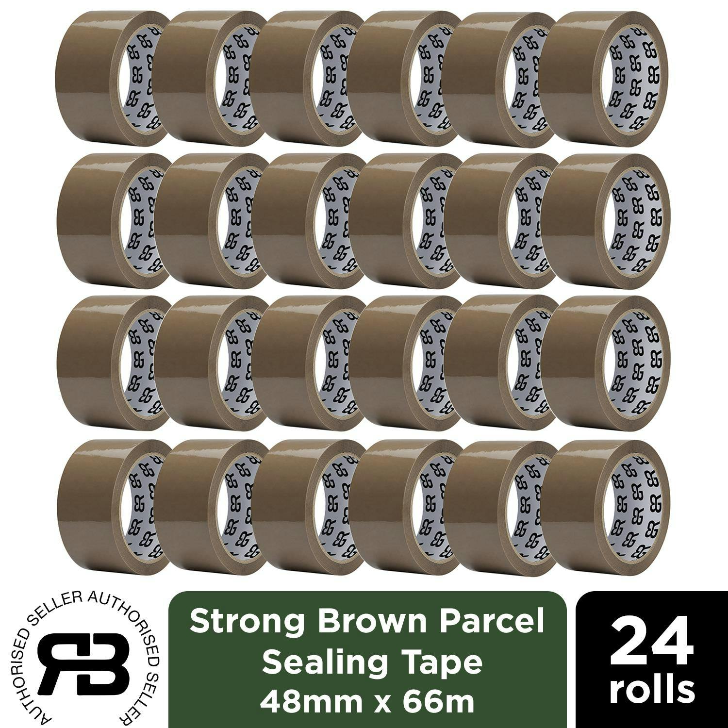 Rackhams Brown Packing Tape 48Mm X 66M Clear Fragile Parcel Box Tape 12, 24 Or 48 Rolls - Packing Tape - 24 Rolls- Best Value