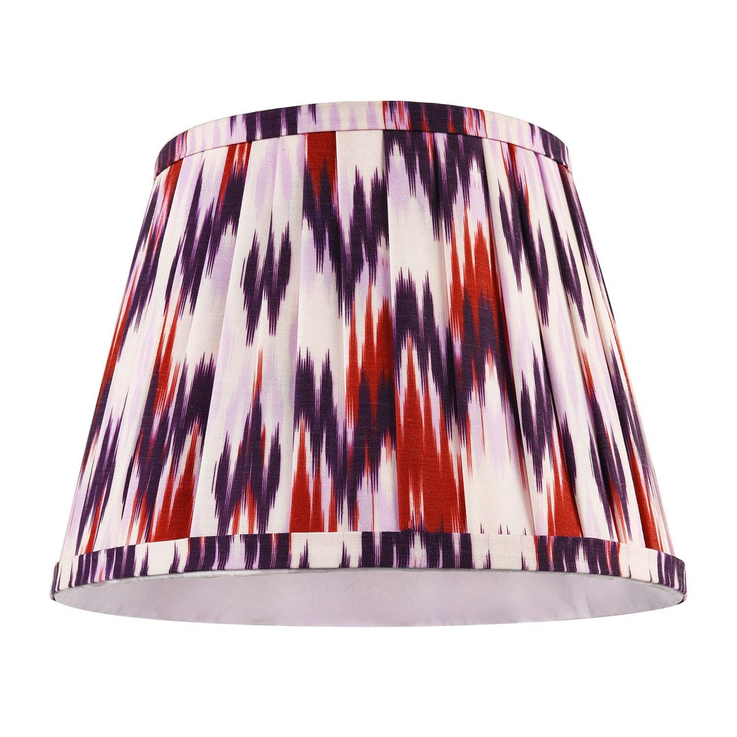 Happy Homewares Purple/Burgundy And Pleated Cotton Lamp Shade With Zig Zag Design