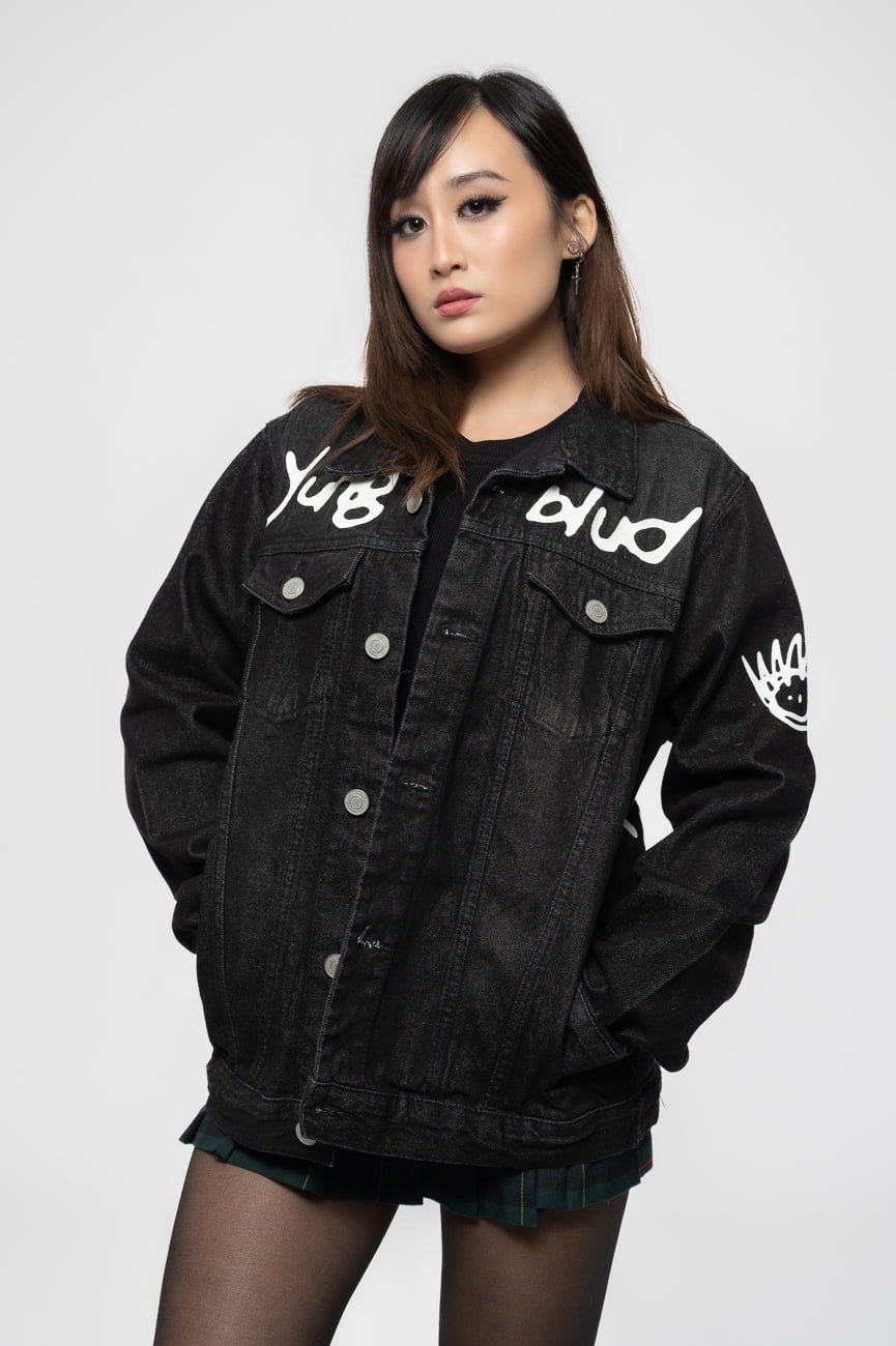 Paradiso Clothing Unisex Black Paradiso Yungblud Be Fookin Happy Denim Jacket - Xl