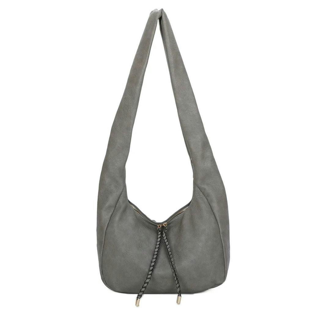 Love Emvy Dark/Grey Emvy Crescent Slouch Hobo Shoulder Bag