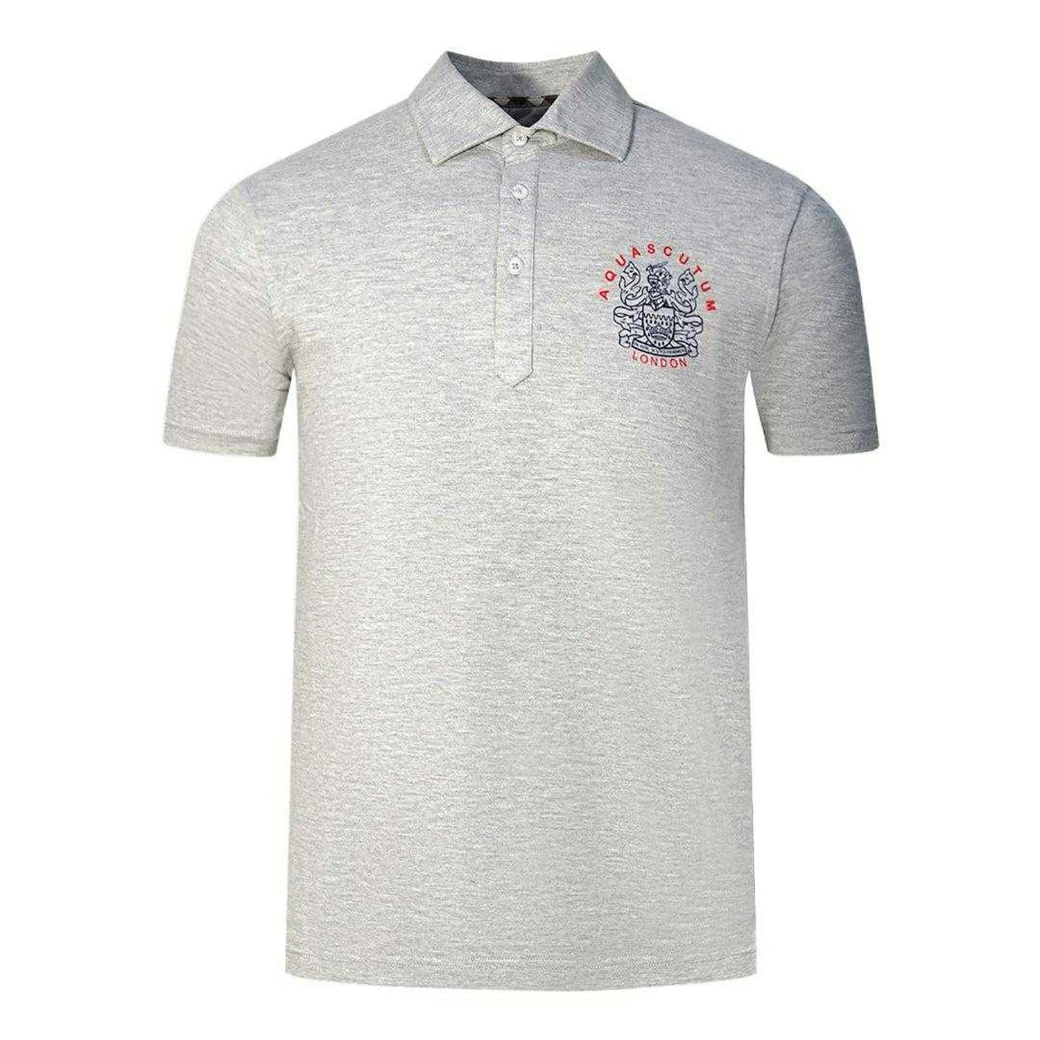Aquascutum Unisex Grey Adult Aldis London Logo Polo Shirt - S
