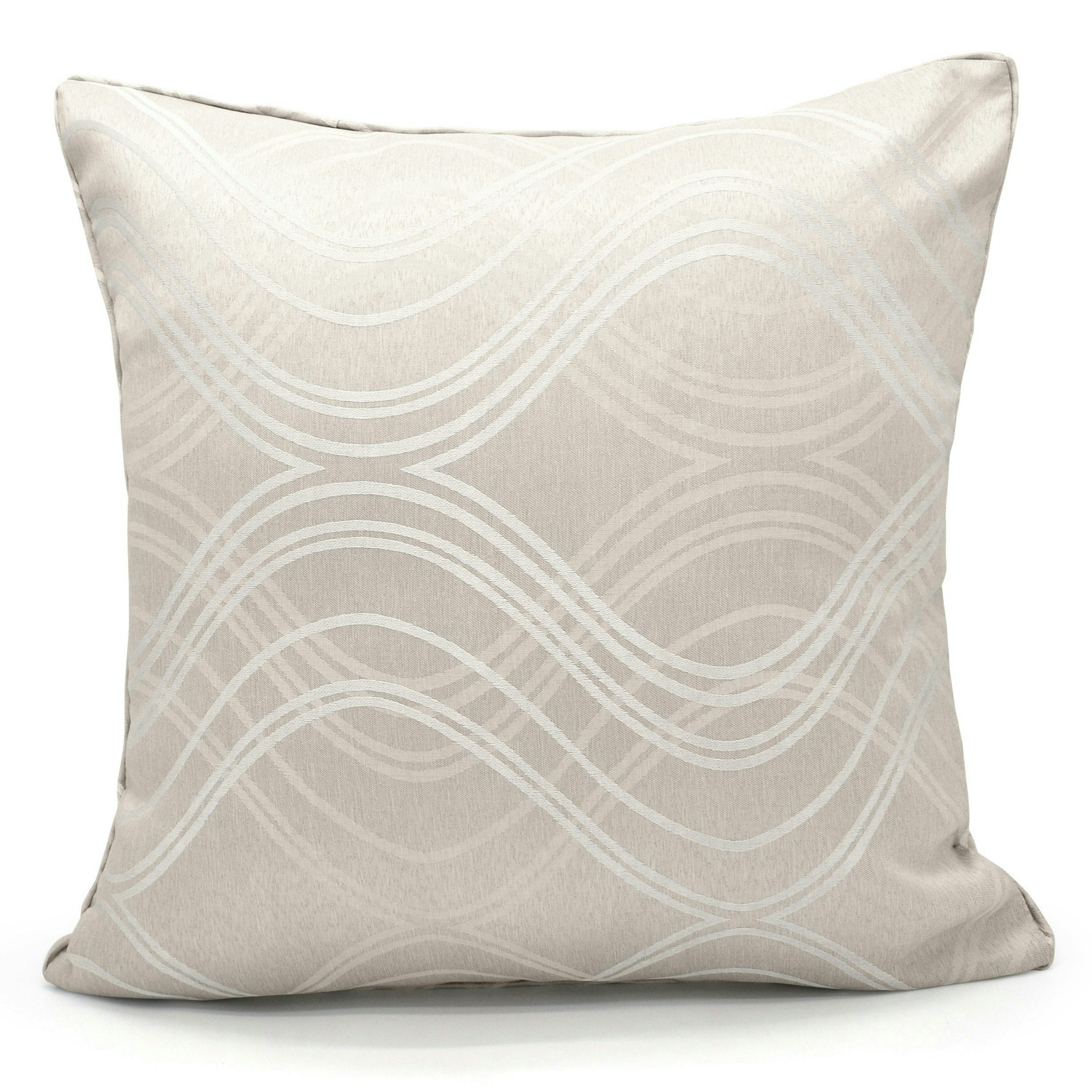 Velosso Modern Woven Spirals Design Cushion - 43Cm X 43Cm - Latte