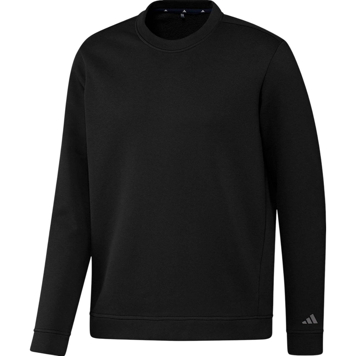 Adidas Unisex Black Adult Blank Crew Neck Sweatshirt - Xl - 70% Cotton/30% Recycled Polyester