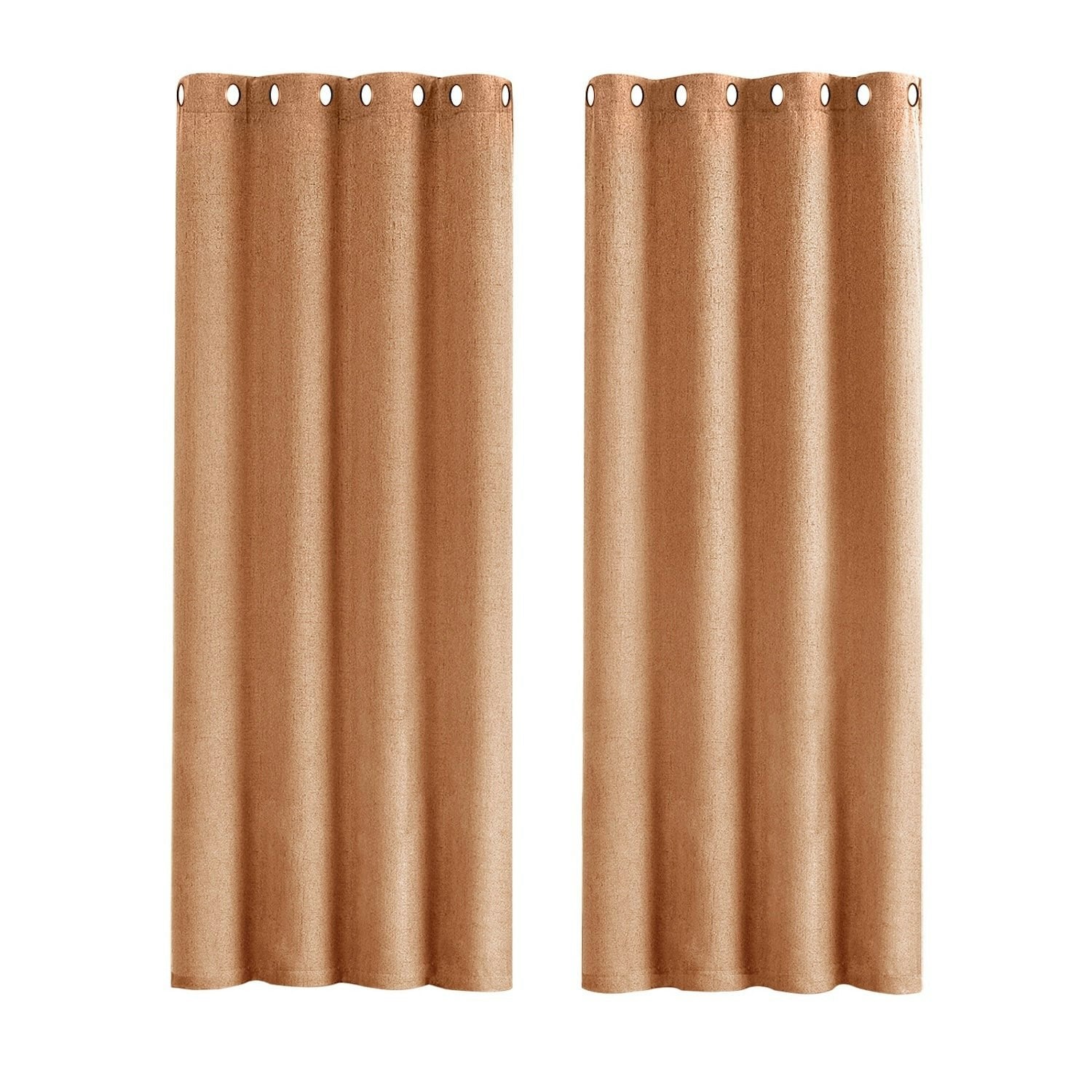 Happy Homewares Orange Lined Blackout Eyelet Curtains - 46 X 54 Inch Drop - 2 Panel