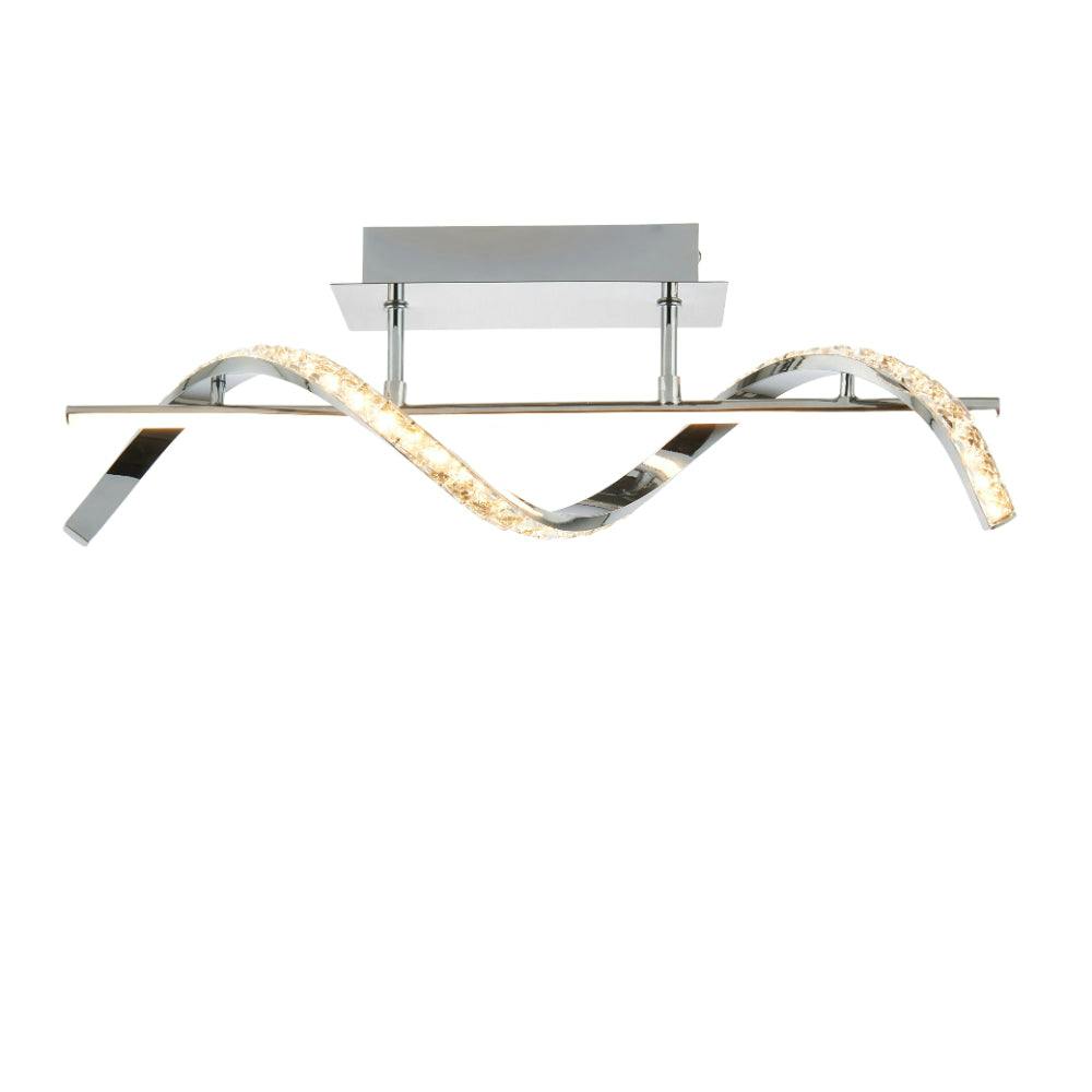 Rackhams Light Hyde Chrome And Crystal Semi-Flush Led Ceiling