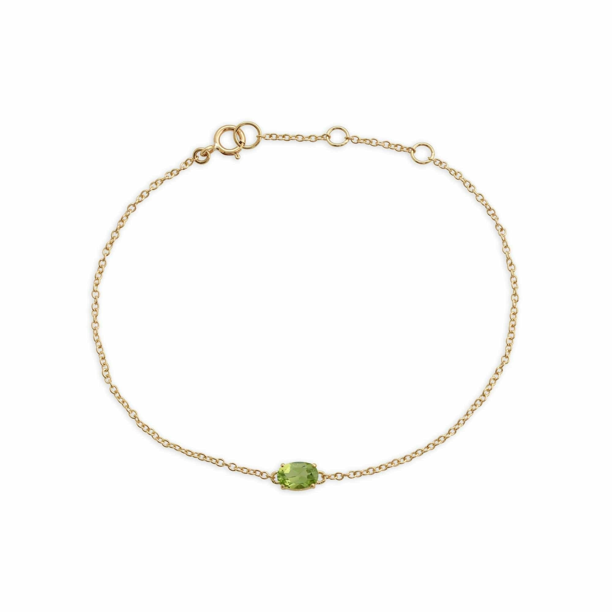 Gemondo Yellow/Gold Classic Oval Peridot Single Stone Bracelet In 9Ct