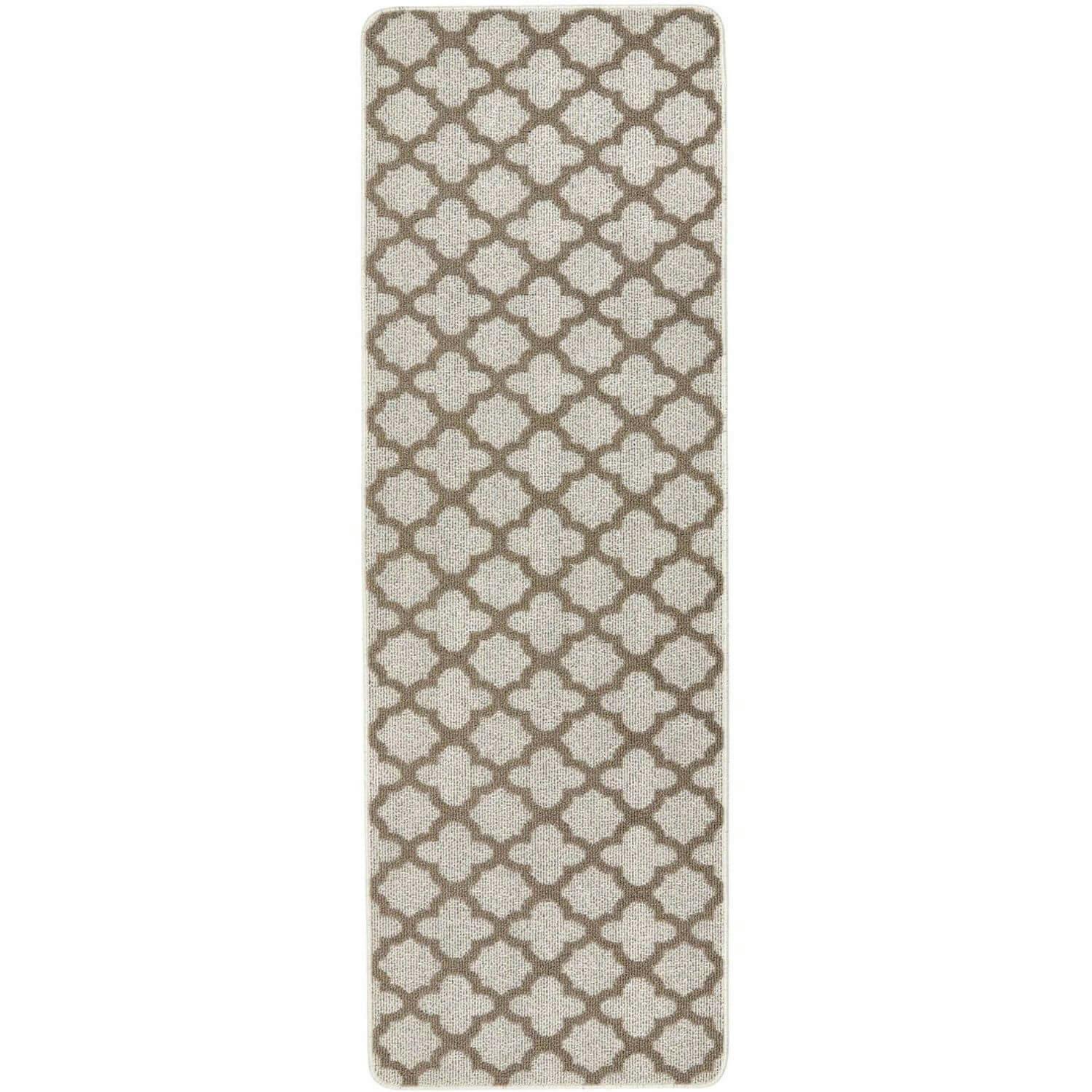 Rackhams Beige Moroccan Washable Mat And Runner - 67X200 Cm