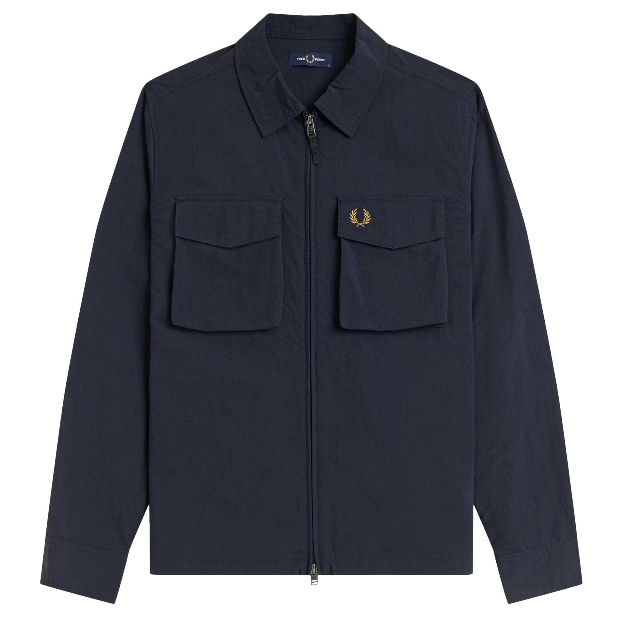 Fred Perry Ripstop Pocket Overshirt Navy - Xl