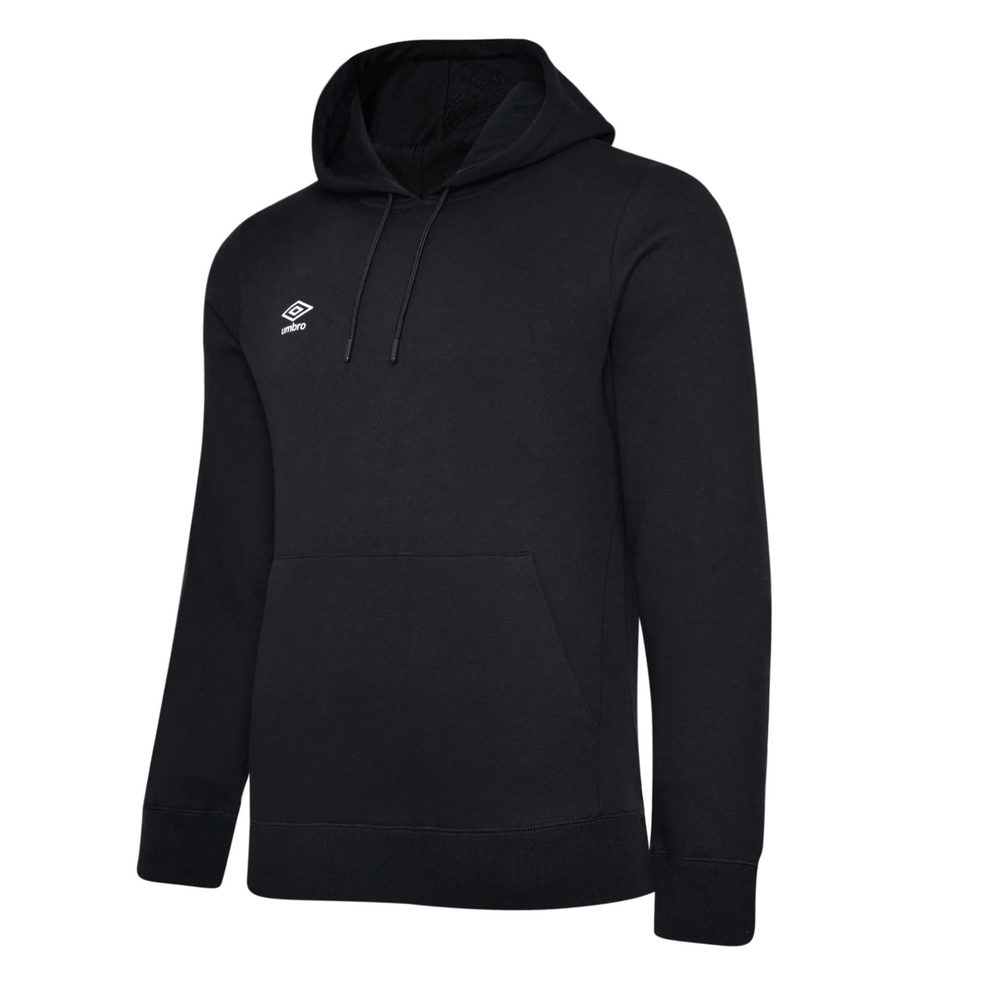 Umbro Men's Black/White Club Leisure Hoodie - 4XL - 70% Cotton/30% Polyester