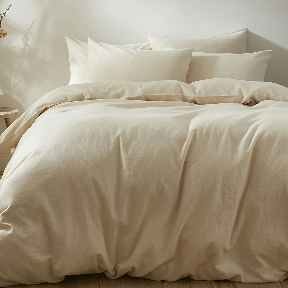 Martex Ivory Touch Of Linen Duvet Cover Set (Includes 2 Pillowcases 1 For Single) - Single