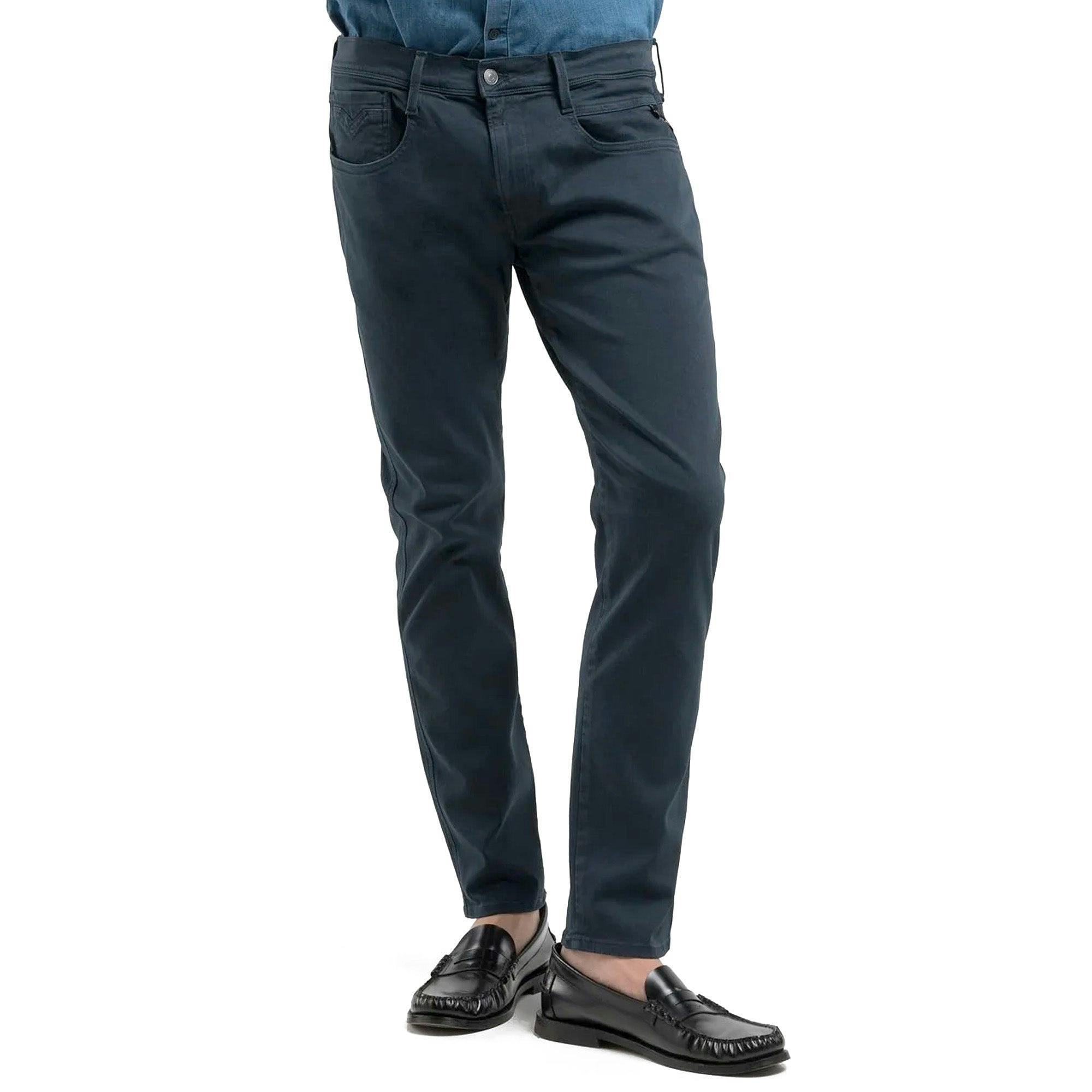 Replay Red Hyperflex Anbass Colour Edition Slim Tape Jeans - Navy - 36/30