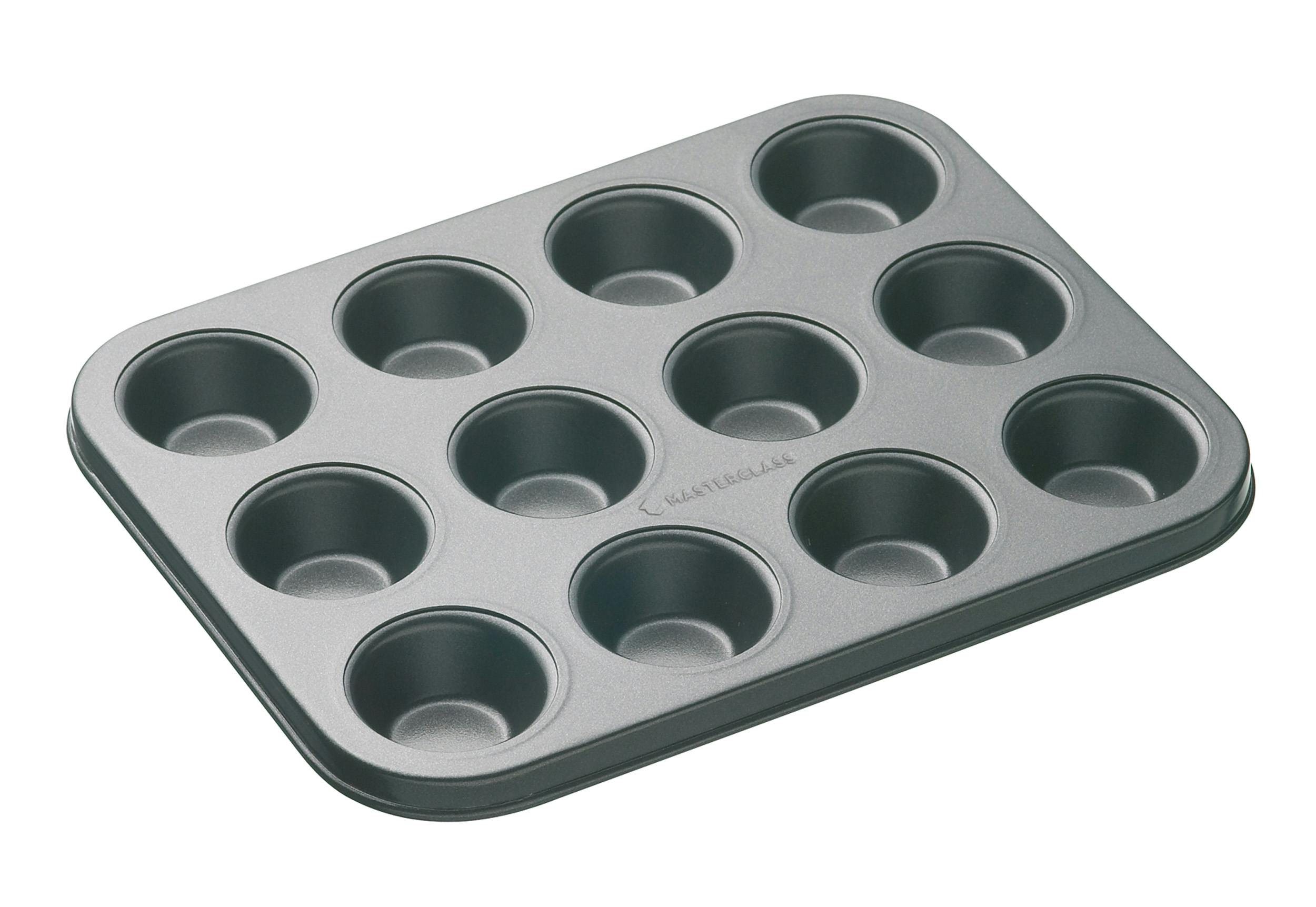 Rackhams Grey Non-Stick 12 Hole Mini Tart Pan - Steel - Baking Tray