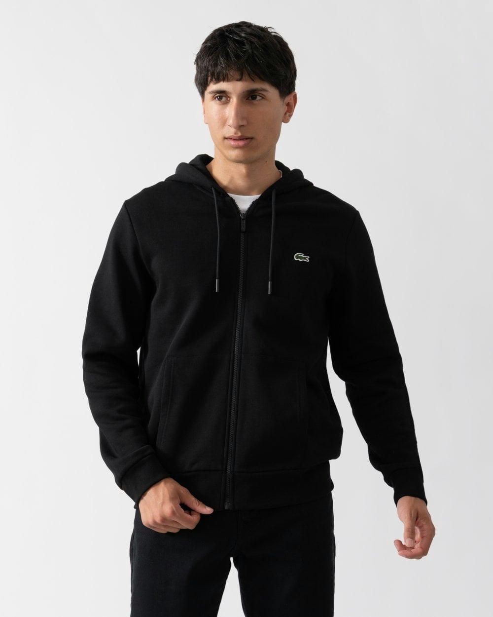 Lacoste Men's Black Fleece Full-Zip Hoodie - 031 - 031 - M