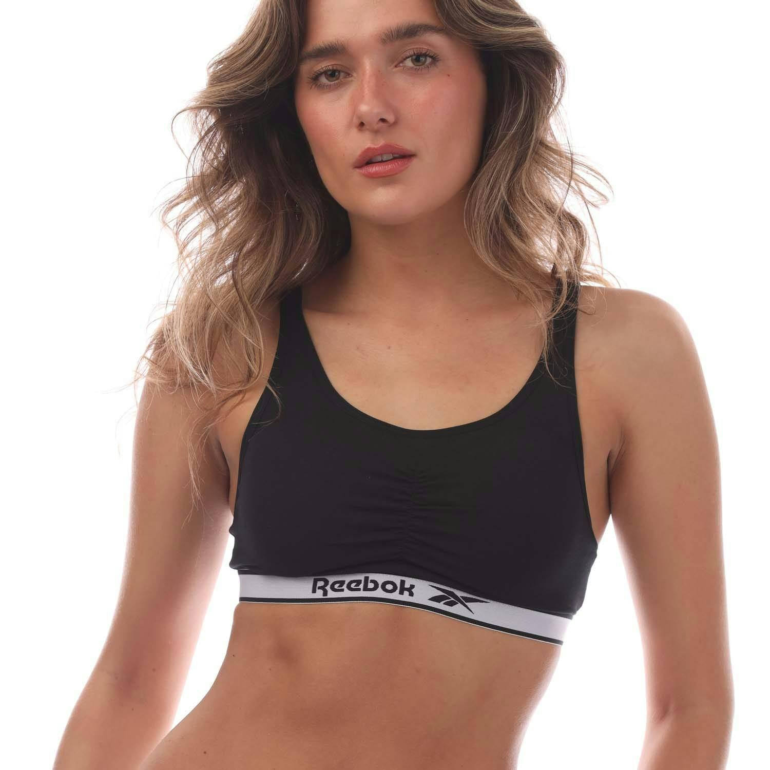 Reebok Women's Black Jackie Bra - Xs - 95% Cotton/5% Elastane
