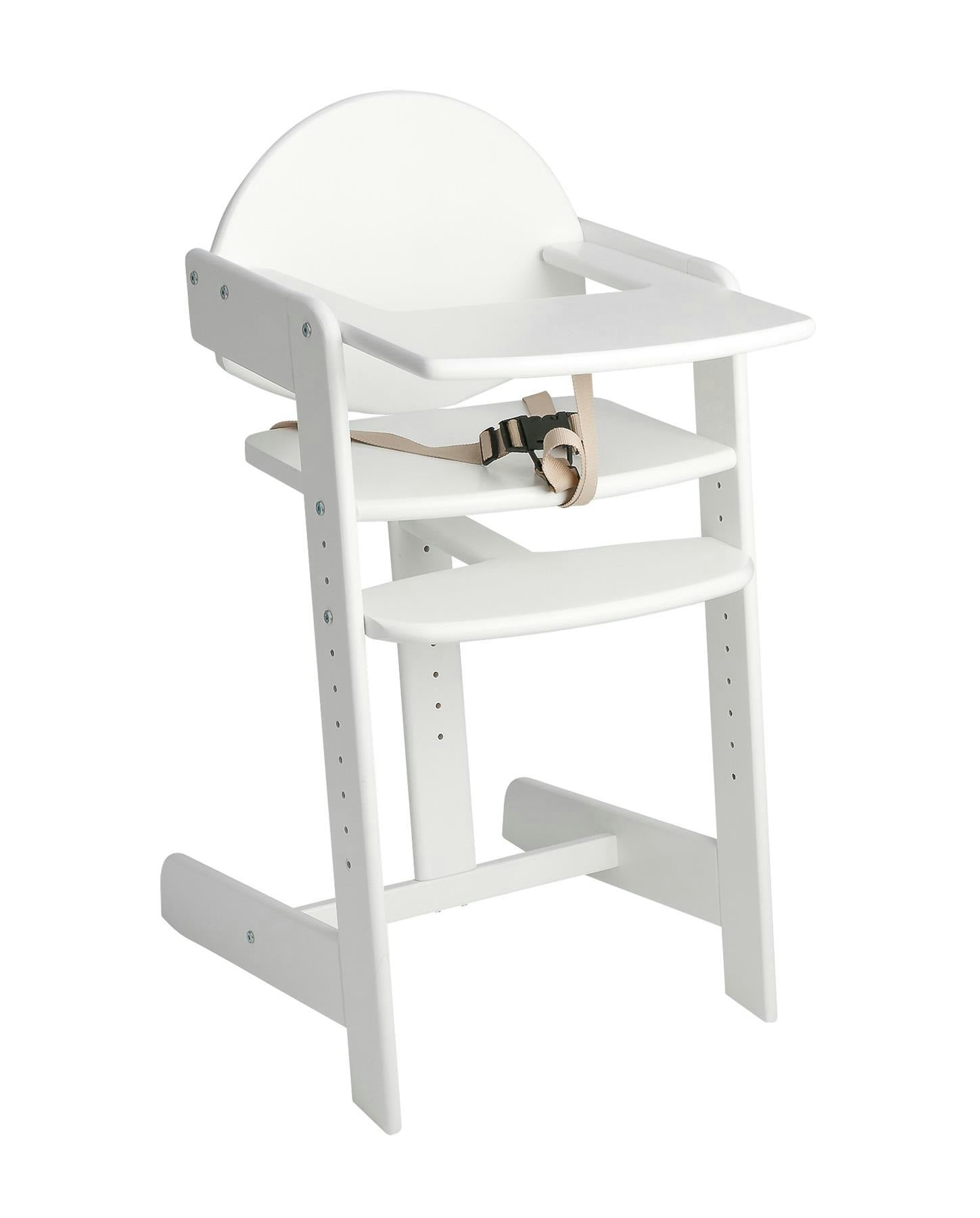 Safetots White Grow With Me Wooden High Chair, Highchair For Baby And Toddler, Converts To A Childs Chair, Stylish And Practical