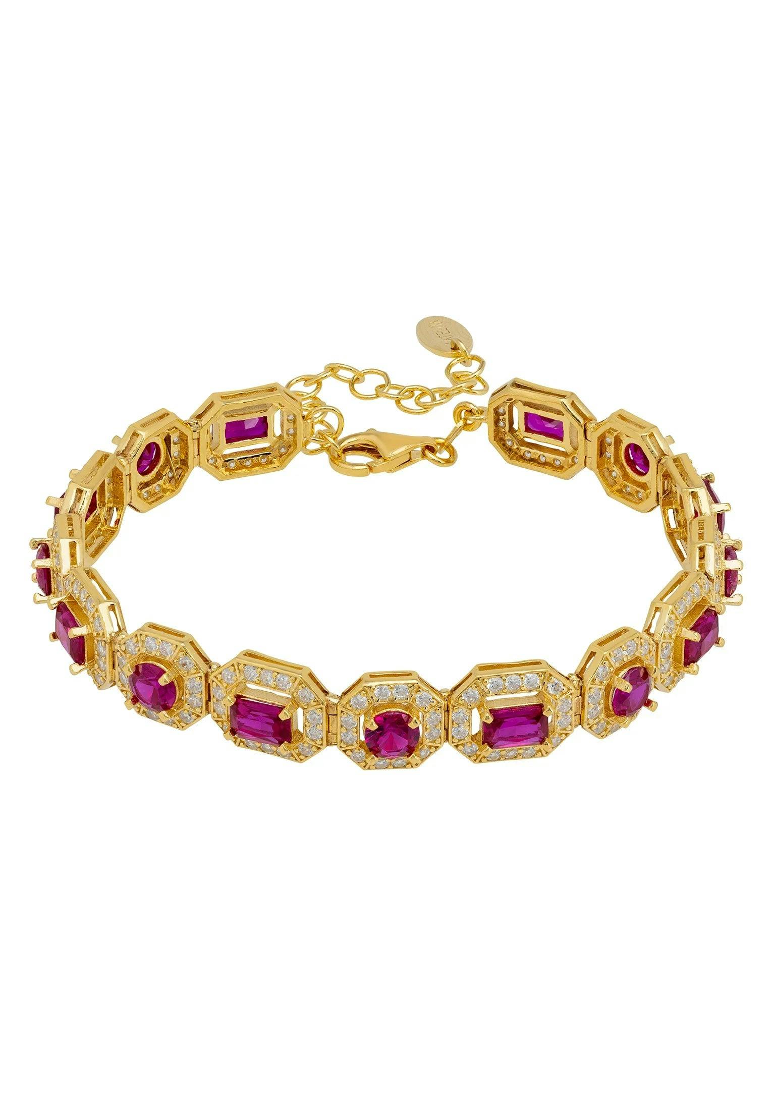 Latelita Gold Whistledown Ruby Gemstone Bracelet
