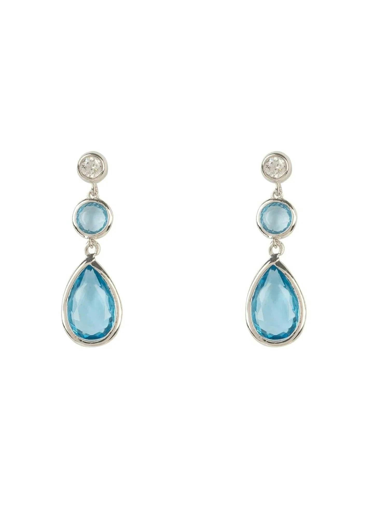 Latelita Silver/Blue Tuscany Gemstone Drop Earring Topaz Hydro