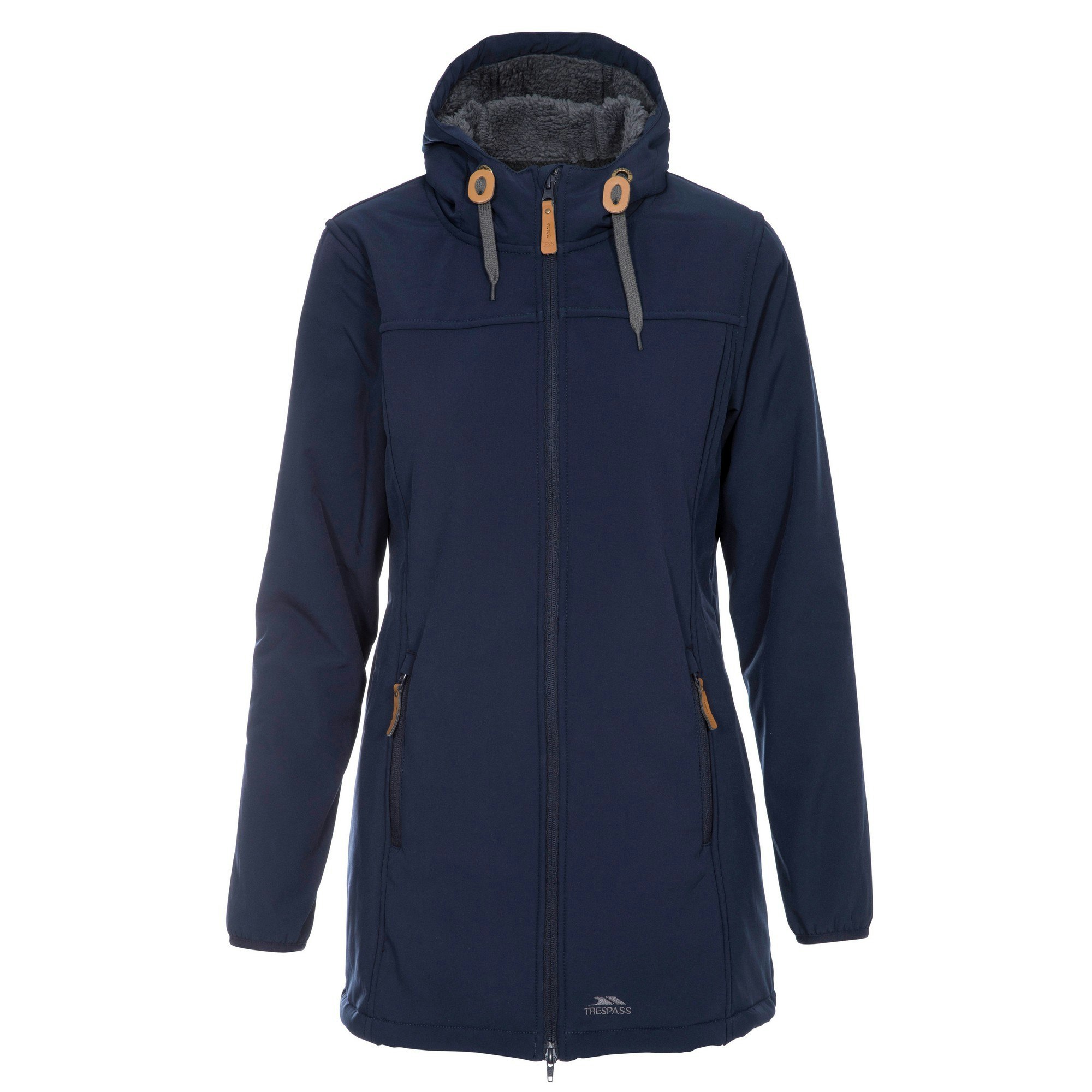 Trespass Women's Kristen Longer Length Hooded Waterproof Jacket - Navy - Navy - Small
