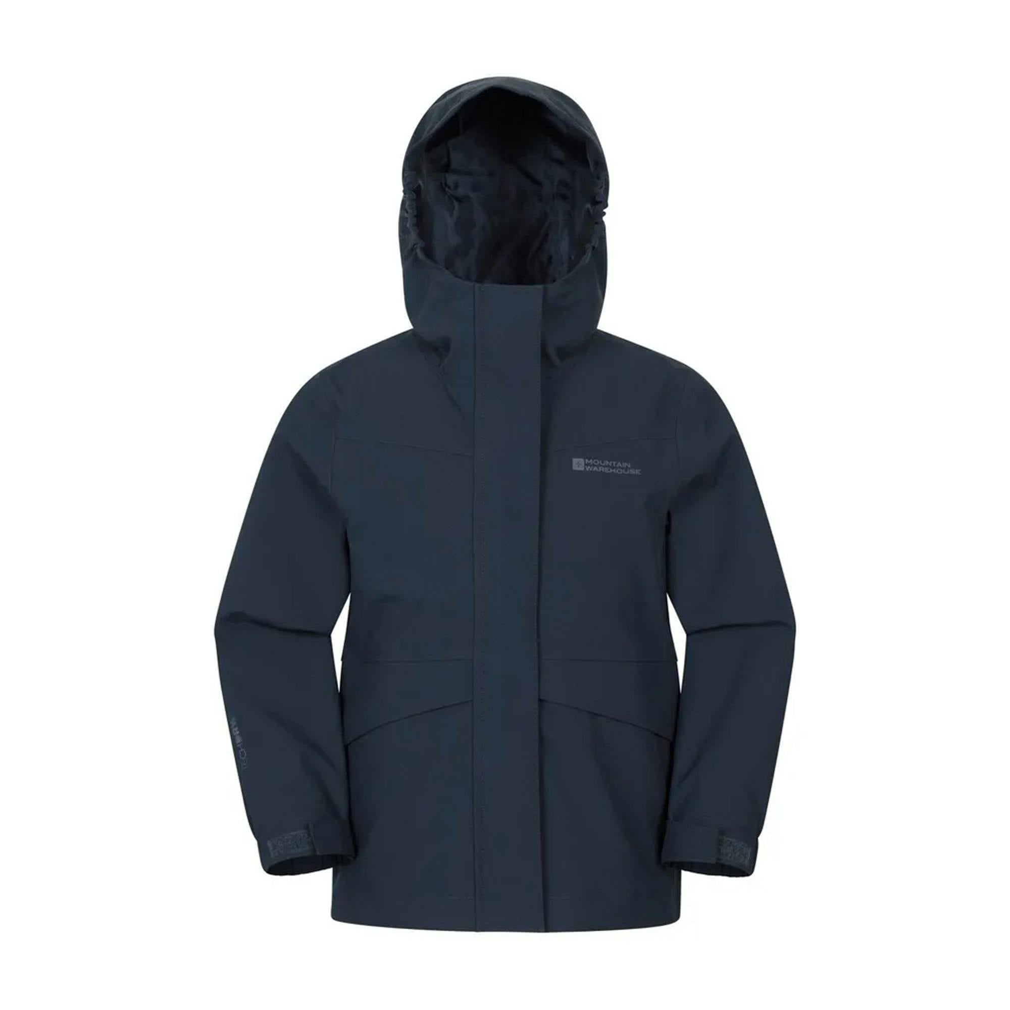 Mountain Warehouse Kids April Waterproof Jacket - Navy - Navy - 9-10 Years - 100% Polyester