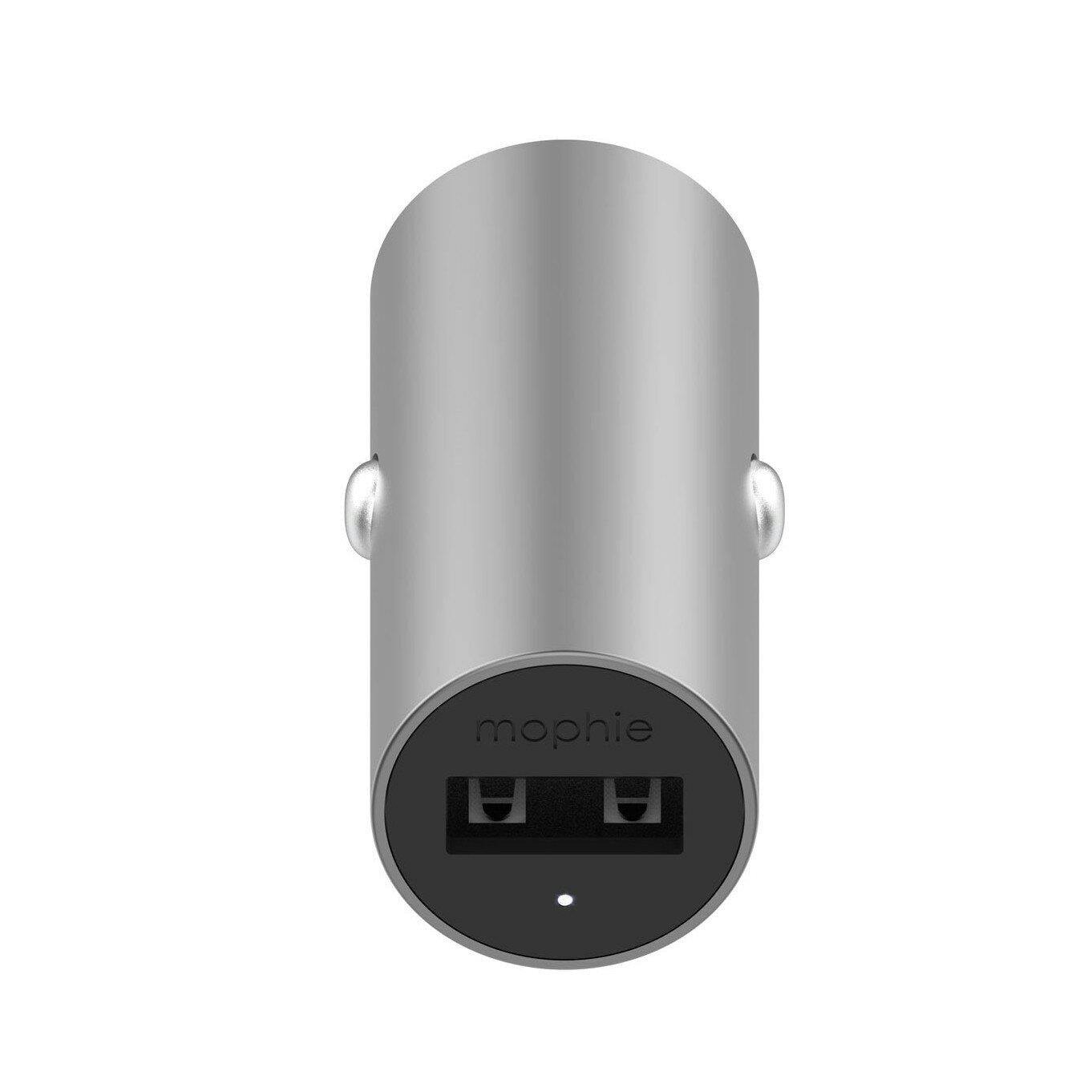Mophie Silver 12W 2.4 Amp Usb A Car Charger Aluminium - 409903473