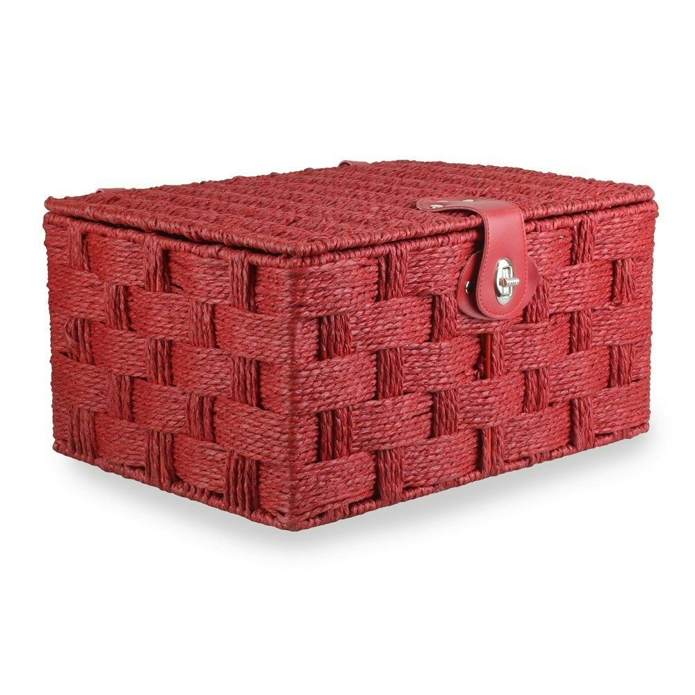 Rackhams Red Twisted Paper Rope Storage Basket - Medium