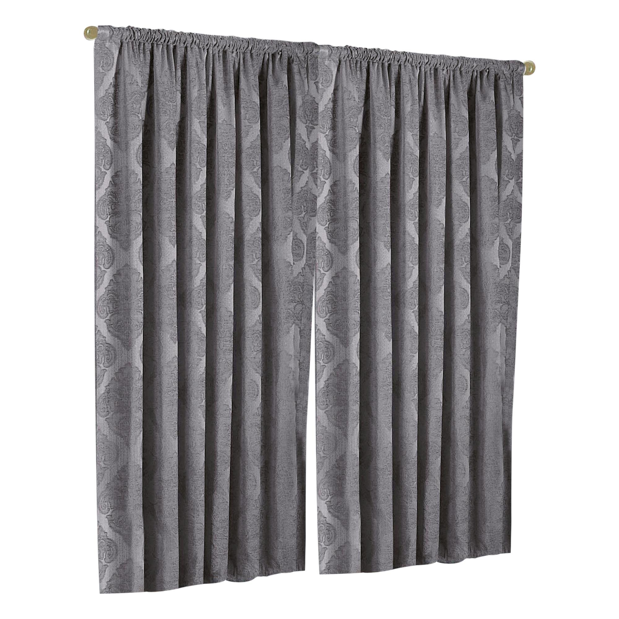 Riva Home Silver Winchester Pencil Pleat Curtains - 66X72 (168X183cm) - 100% Polyester