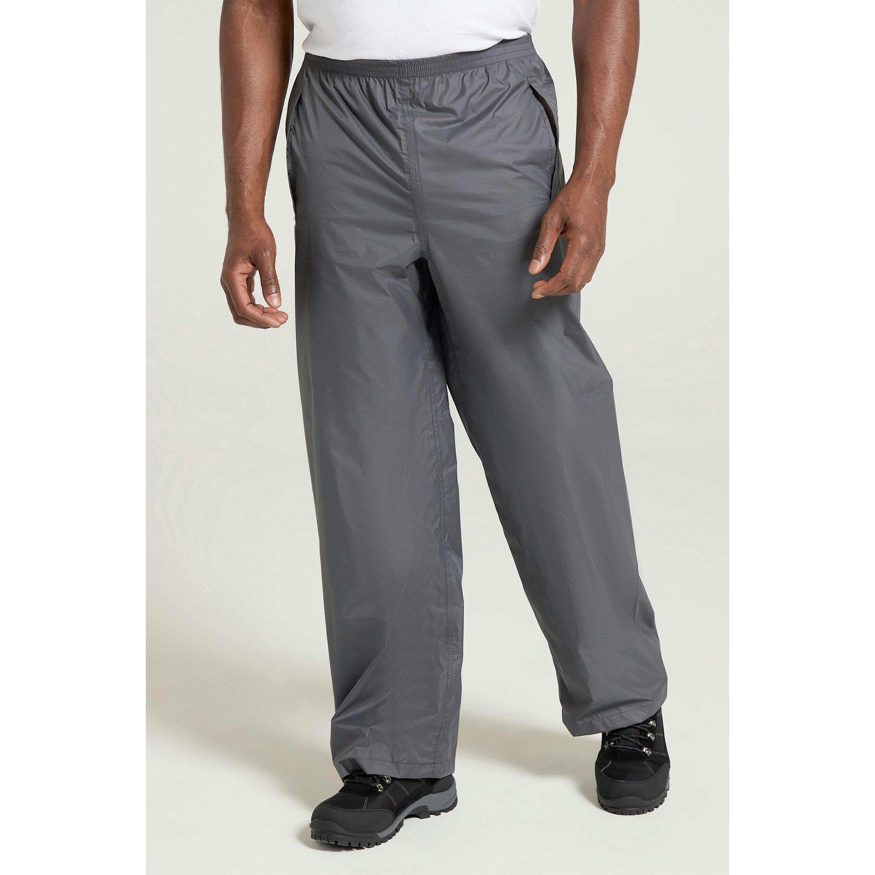 Mountain Warehouse Men's Grey Pakka Waterproof Over Trousers - 4XL R - 100% Polyamide