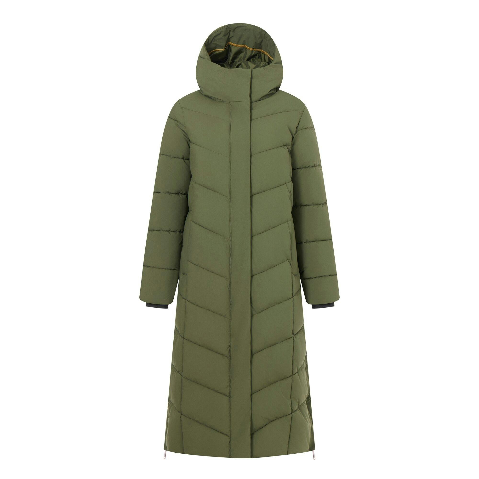Regatta Women's Dark Eloria Long Length Padded Jacket - Khaki - 18 Uk - Khaki - 100% Mixed