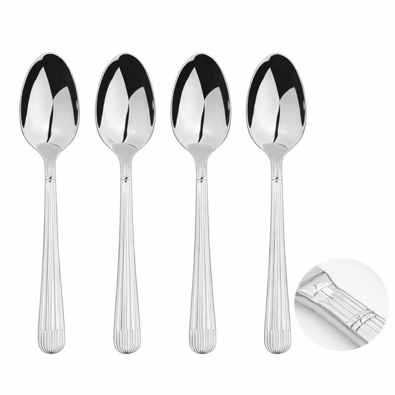 Rackhams Cutlery Sets Stainless Steel 18/8 Spoon 4Pc Set Catering Papyrus