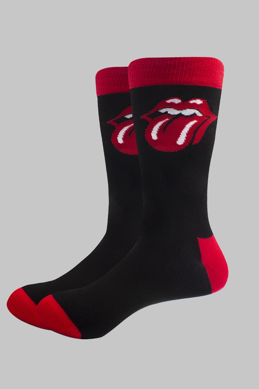 Paradiso Clothing Unisex Black The Rolling Stones Classic Tongue Socks