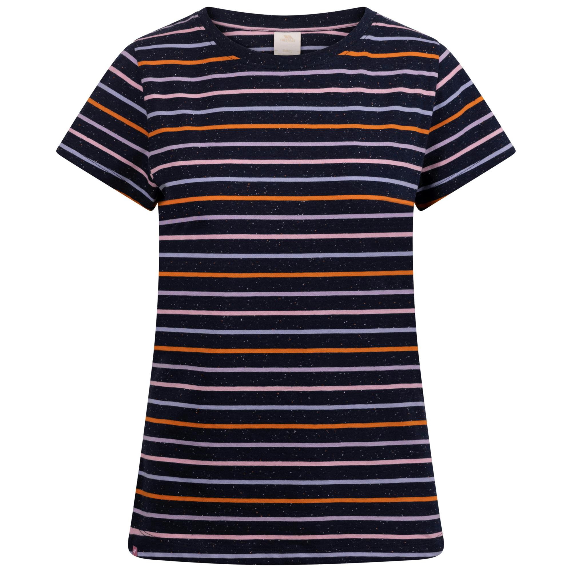 Trespass Women's Michaela Striped T-Shirt - Navy/Multicoloured - Xs - Navy/Multicoloured - 60% Cotton/40% Polyester