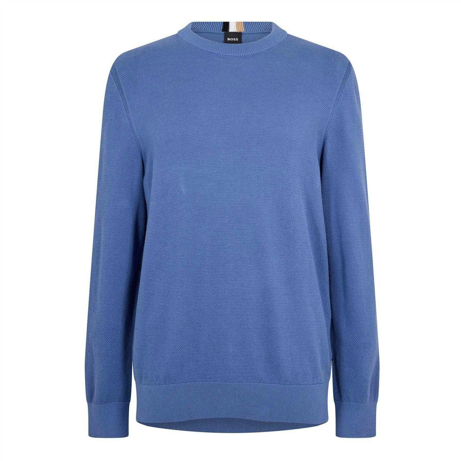 Boss Men's Blue Ecaio-P Knitted Jumper - Xxl - 100% Organic Cotton